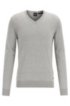 Lightweight melange sweater in cotton with cashmere, Open Grey