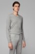 Lightweight melange sweater in cotton with cashmere, Open Grey