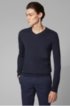Lightweight melange sweater in cotton with cashmere, Dark Blue