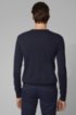 Lightweight melange sweater in cotton with cashmere, Dark Blue