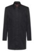 Water-repellent slim-fit car coat with point collar, Black