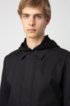 Water-repellent slim-fit car coat with point collar, Black