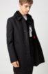 Water-repellent slim-fit car coat with point collar, Black