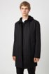 Water-repellent slim-fit car coat with point collar, Black