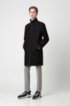 Slim-fit coat with logo-trimmed stand collar, Black