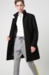 Slim-fit coat with logo-trimmed stand collar, Black