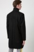 Slim-fit coat with logo-trimmed stand collar, Black