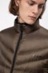 Regular-fit water-repellent down jacket with reverse logos, Dark Green