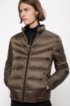 Regular-fit water-repellent down jacket with reverse logos, Dark Green