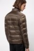 Regular-fit water-repellent down jacket with reverse logos, Dark Green