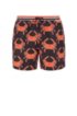 Crab-print swim shorts with elasticated waistband, Black