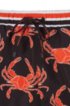 Crab-print swim shorts with elasticated waistband, Black