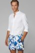 Floral-print swim shorts in quick-dry fabric, Open White