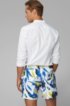 Floral-print swim shorts in quick-dry fabric, Open White