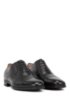 Burnished leather Oxford shoes with monogram embossing, Black