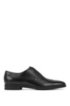 Burnished leather Oxford shoes with monogram embossing, Black