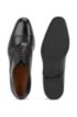 Burnished leather Oxford shoes with monogram embossing, Black