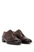 Burnished leather Oxford shoes with monogram embossing, Dark Brown