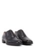 Burnished leather Oxford shoes with monogram embossing, Dark Blue