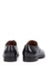 Burnished leather Oxford shoes with monogram embossing, Dark Blue