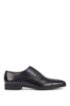 Burnished leather Oxford shoes with monogram embossing, Dark Blue