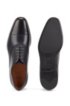 Burnished leather Oxford shoes with monogram embossing, Dark Blue