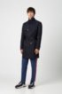 Slim-fit trench coat in water-repellent fabric, Dark Blue