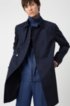 Slim-fit trench coat in water-repellent fabric, Dark Blue