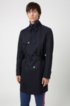 Slim-fit trench coat in water-repellent fabric, Dark Blue