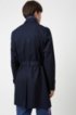 Slim-fit trench coat in water-repellent fabric, Dark Blue