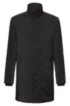 Slim-fit coat with stand collar and water repellency, Black