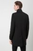 Slim-fit coat with stand collar and water repellency, Black