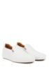 Italian-made slip-on trainers in burnished leather, White