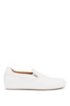 Italian-made slip-on trainers in burnished leather, White
