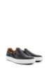 Italian-made slip-on trainers in burnished leather, Dark Blue