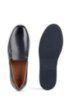 Italian-made slip-on trainers in burnished leather, Dark Blue