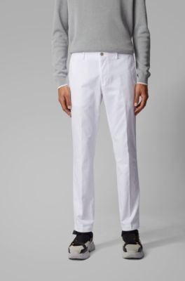 white slim fit trousers