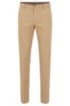 Slim-fit trousers in washed stretch cotton, Light Brown