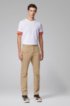 Slim-fit trousers in washed stretch cotton, Light Brown