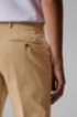 Slim-fit trousers in washed stretch cotton, Light Brown