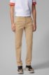Slim-fit trousers in washed stretch cotton, Light Brown