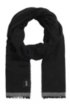 Melange twill scarf with contrast detail, Black