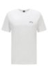 Cotton jersey T-shirt with curved logo, White