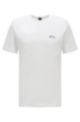 Cotton jersey T-shirt with curved logo, White