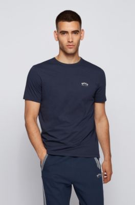 hugo boss curved logo t shirt