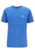 Cotton jersey T-shirt with curved logo, Blue