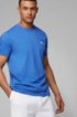Cotton jersey T-shirt with curved logo, Blue