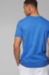Cotton jersey T-shirt with curved logo, Blue