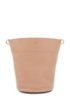Bucket bag in calf leather with knotted top strap, Beige