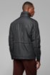 Water-repellent quilted field jacket with packable hood, Black